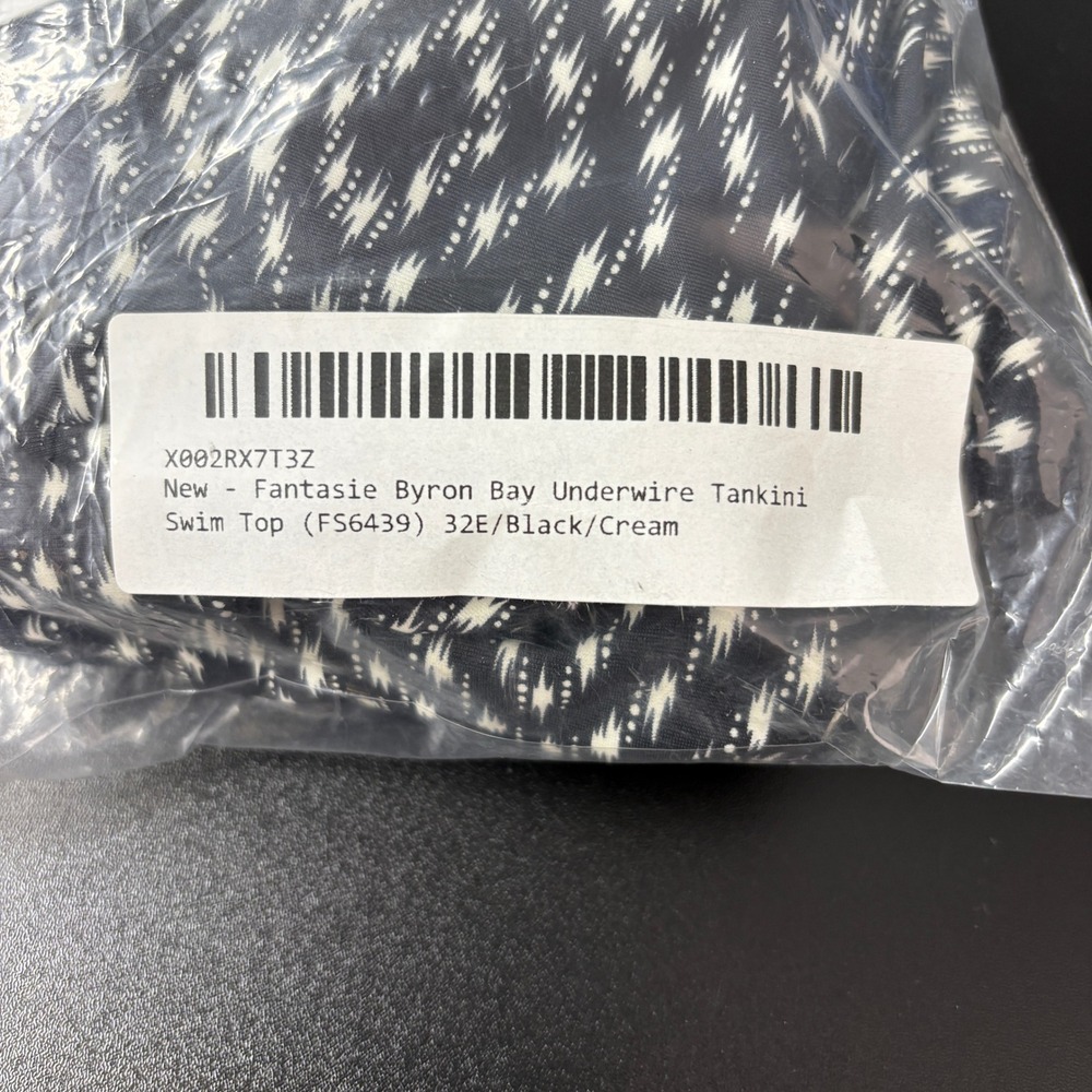 NWT Fantasie Women Tankini 32DDD Black White Byron Bay Underwire FS6439LAC Swim